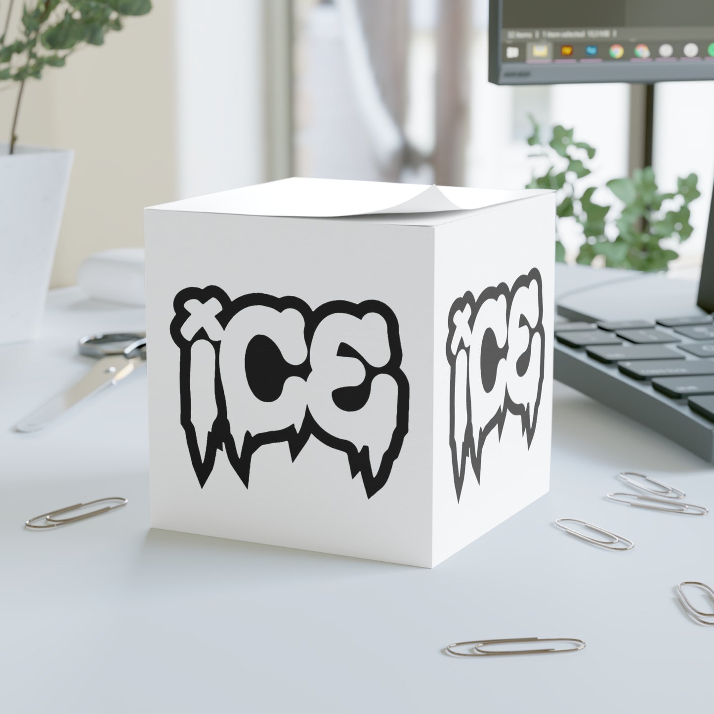 Ice Themed Note Cube | Funky Sticky Notes, Office Supplies
